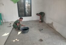Pembangunan Mushola Baitul Makfurin di Lokasi TMMD Kodim 0418/Palembang Masuki Tahap Finishing