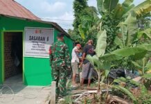 Sentuhan Akhir untuk Hunian Layak, Satgas TMMD Kodim 0418/Palembang Rampungkan RTLH Ibu Sumilah