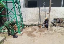 Tower Tandon Mulai Dipasang, Sumur Bor TMMD Kodim 0418/Palembang Segera Siap Dimanfaatkan