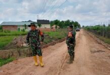 Pastikan Tepat Sasaran, Wadan Satgas TMMD Kodim 0418/Palembang Optimistis Pembangunan Jalan 750 Meter Rampung Sesuai Target