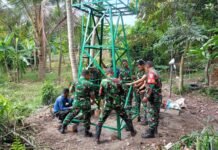 Pastikan Akses Air Bersih Segera Terwujud, Wadan Satgas TMMD Cek Langsung Pembangunan Sumur Bor di Gazebo Kampung Kreatif