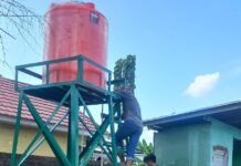 Tower Tandon Berdiri, Sumur Bor Mushola Al-Mufakat TMMD Kodim 0418/Palembang Masuki Tahap Akhir