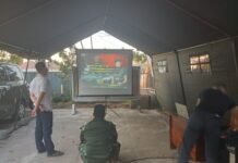 Jelang Nobar Film Kebangsaan, Satgas TMMD Ke-129 Kodim 0418/Palembang Perkuat Silaturahmi Bersama Warga Talang Jamb