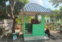 Hari Ke-20 TMMD Ke-129, Satgas Kodim 0418/Palembang Percepat Finishing Pos Kamling di Talang Jambe