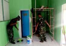Rehab RTLH Ibu Sriyanti Hampir Rampung, Satgas TMMD ke-129 Kodim 0418/Palembang Tuntaskan Tahap Finishing