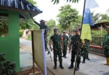 Pos Kamling Talang Jambe Jadi Perhatian Tim Wasev, TMMD ke-129 Perkuat Keamanan Lingkungan Warga