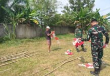Umbul-Umbul Berkibar, Semangat Kemerdekaan Menguat di Lokasi TMMD ke-129 Kodim 0418/Palembang