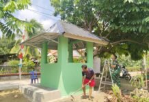 Gotong Royong Satgas TMMD ke 129 Kodim 0418/Palembang dan Warga, Pos Kamling Talang Jambe Siap Dimanfaatkan