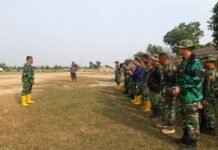 Jelang Penutupan, Danramil Sukarami Pimpin Persiapan Kebersihan TMMD ke-129 Kodim 0418/Palembang