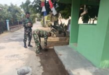 Pos Kamling Masuk Tahap Akhir, TMMD ke-129 Kodim 0418/Palembang Rapikan Lingkungan Jelang Penutupan