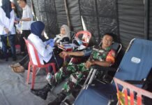 Donor Darah Warnai Penutupan TMMD ke-129 Kodim 0418/Palembang, Prajurit Ikut Berbagi untuk Sesama